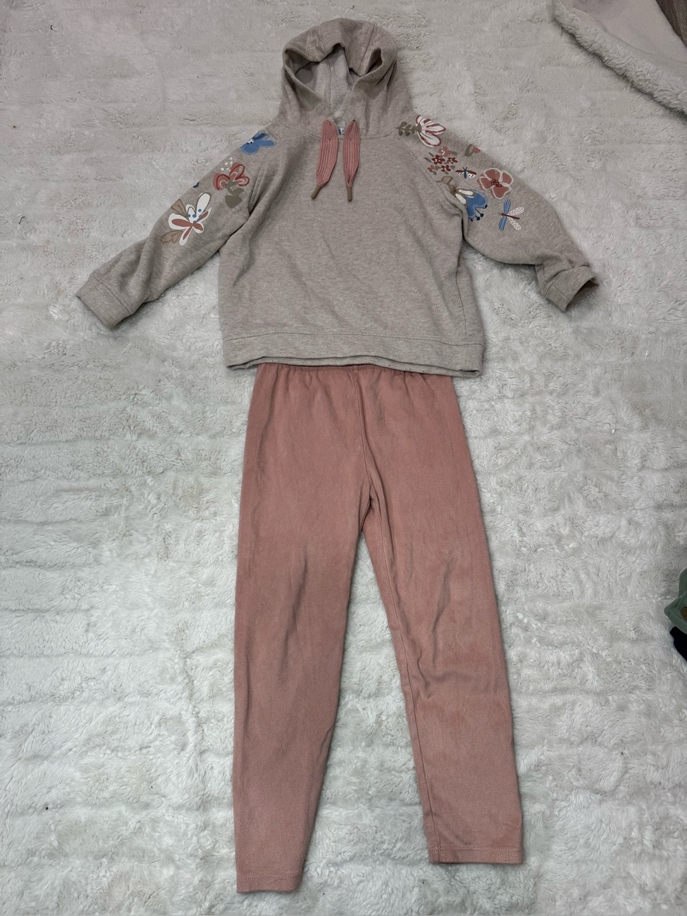 Mayoral Pink Leggings & Top Floral Sleeve Detail